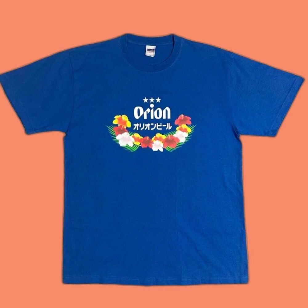 Orion Okinawa Short Sleeve T-Shirt 오리온 오키나와 반팔 티셔츠 XL Blue
